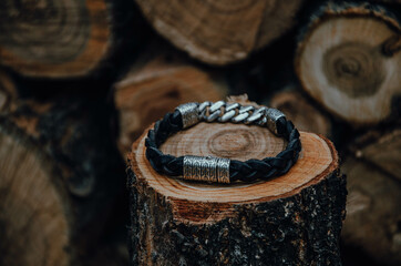 jewelry on a wood background