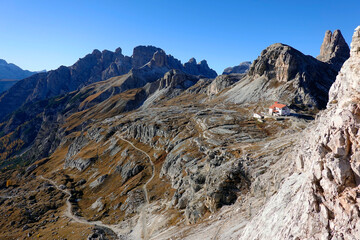 Mountain peaks of the Sexten or Sesto Dolomites, Trentino-Alto Adige, Italy, Europe.