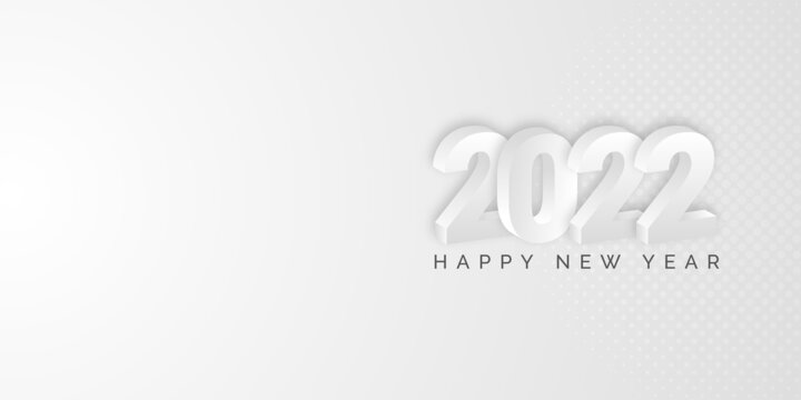 Happy new year 2022 with grey color text on a grey background