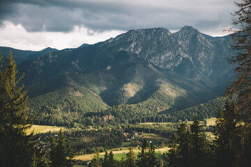 Mountain peaks. Tatra Mountains in Poland: View of the Giewont.