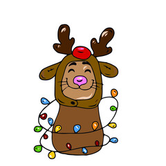 Vector children's design for postcard banners.Cute funny kitten