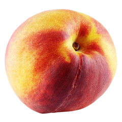 Ripe full peach fruit isolated on white background with clipping path. Full depth of field.