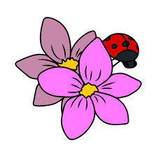 Vector children's design for postcard banners.Funny spring flowers