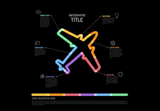 Dark Thick Line Plane Multipurpose Infographic Layout