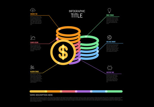 Dark Thick Line Money Funds Multipurpose Infographic Layout