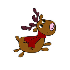 Vector children's design for postcard banners.Funny deer