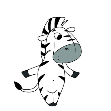 Vector children's design for postcard banners.Funny zebras
