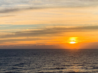 sunset sunrise over the Atlantic Ocean in October