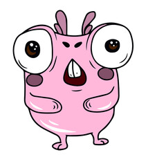 Vector children's design for postcard banners.Cute funny funny monsters for Halloween.
