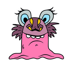 Vector children's design for postcard banners.Cute funny funny monsters for Halloween.