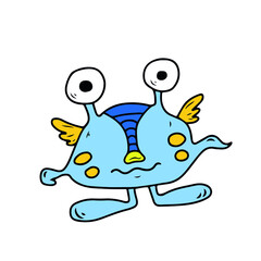 Vector children's design for postcard banners.Cute funny funny monsters for Halloween.