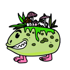 Vector children's design for postcard banners.Cute funny funny monsters for Halloween.