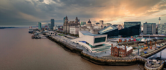 Aerial view of the Museum of Liverpool, reflects the city's global significance through its unique...