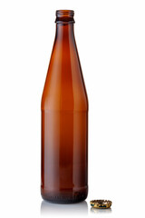 Brown glass empty glass beer bottle