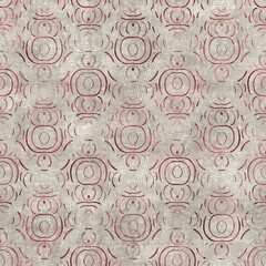 Seamless tribal ethnic damask rug motif for surface pattern design and print. High quality illustration. Grungy trendy boho design in red and textured cream. Resembles indian mehndi henna. Diamond geo