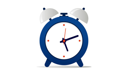 Vector alarm clock illustration - Retro wake up clock with bells on white background.