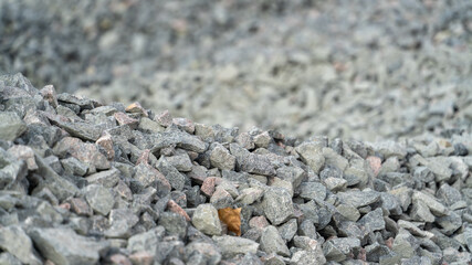 Uniformly sized mound of rubble in natural sunlight