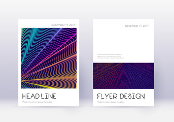 Minimal cover design template set. Rainbow abstrac