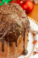 Christmas chocolate panettone cake