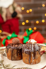 Christmas chocolate panettone cakes