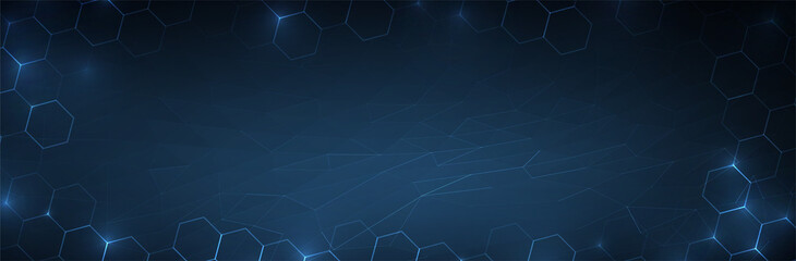 Futuristic Hexagon background. Blue Hexagonal pattern. Modern vector illustration