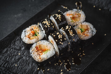 sushi on a plate