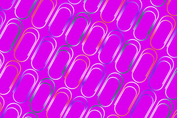 pink graphic background with shiny blue and silver paperclips pattern