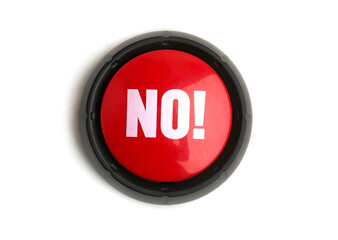 button with word no on white background