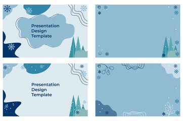 Minimal presentations design. Multipurpose template for presentation slide, brochure cover, report. Vector winter template.