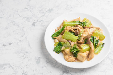 豆腐とチンゲン菜のオイスターソース炒め