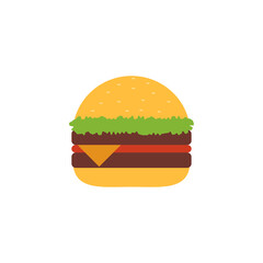 Burger vector illustration. Burger isolated on white background