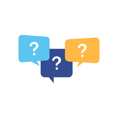 Question speech bubbles. Question mark symbol on white background