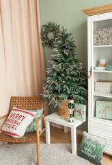 christmas decoration light mint kitchen interior family