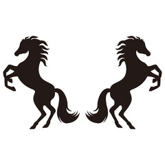 horse set icon vector illustration sign