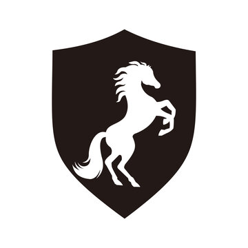 shield and horse icon vector illustration sign