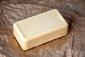 Bath soap on craft paper.