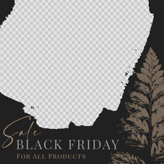 Black Friday Sale Template. Marketing promotion Social Media post Cover. Layout design. Set of sale banner template. Network background. Black and white nature. Vector illustration
