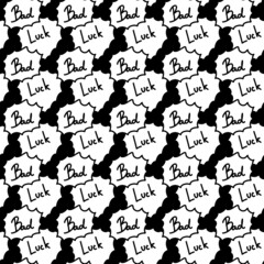 seamless pattern of text Bad luck