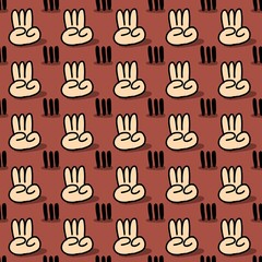 seamless pattern of hand cartoon