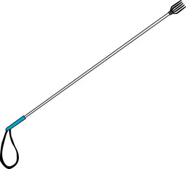 魚を突くモリのイラスト