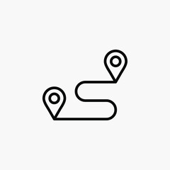 Maps, location, marker, pin line icon, vector, illustration, logo template. Suitable for many purposes.