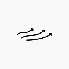 Fototapeta premium Wind, air, arrow line icon, vector, illustration, logo template. Suitable for many purposes.