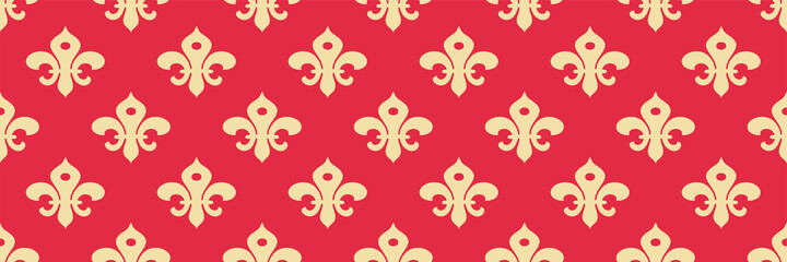 Background pattern with simple floral ornament on a red background for your design. Seamless background for wallpaper, textures