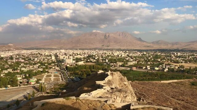 City of Van panorama from Van Castle in Eastern Anatolia, Turkey. City of Van has a long history as a major urban area.
