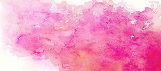 ピンク色の水彩背景イラスト、水彩テクスチャ素材　