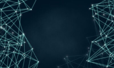 未来の３Dネットワーク構造を可視化したテクノロジー背景壁紙素材(3)　3D network technology in future background