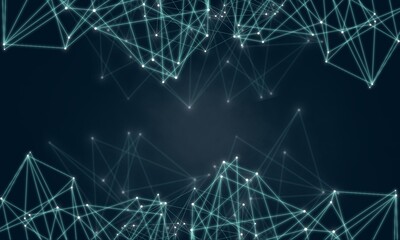 Obraz na płótnie Canvas 未来の３Dネットワーク構造を可視化したテクノロジー背景壁紙素材(4)　3D network technology in future background