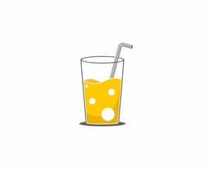 Orange juice in the glass illustration