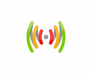 Obraz premium Network connection symbol with red yellow and green color