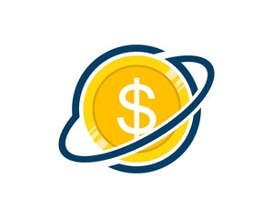 Ring planet with shinning money coins inside